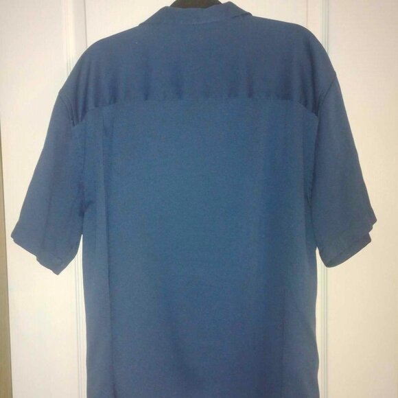 The Havanera Co. Mens Short Sleeve Blue Embroidered Button Up Shirt Sz. XXL - Picture 3 of 5